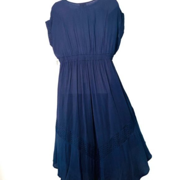 NWT Style & Co. Navy Plus Tie Waist Maxi Dress #1 - Picture 3 of 5